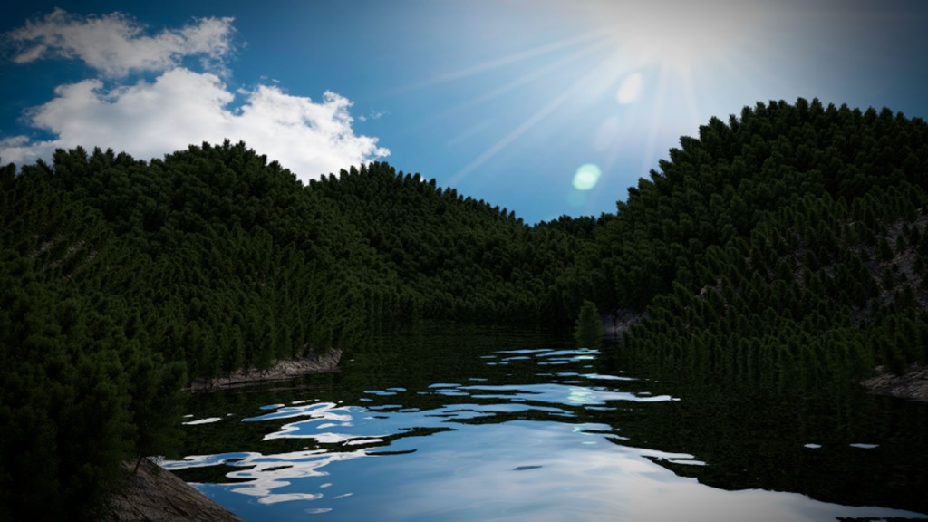 Forest with Lake Scene preview image 1